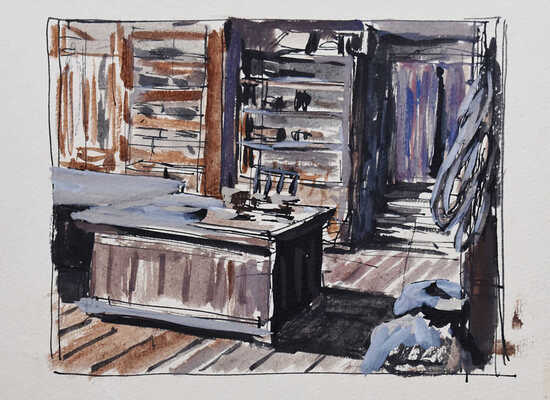 Трошин Николай Степанович. Лот из 11 листов с эскизами сценографии